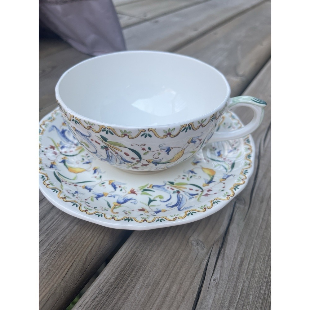 Vintage Gien Tuscany Tea Cup & Saucer  Western France